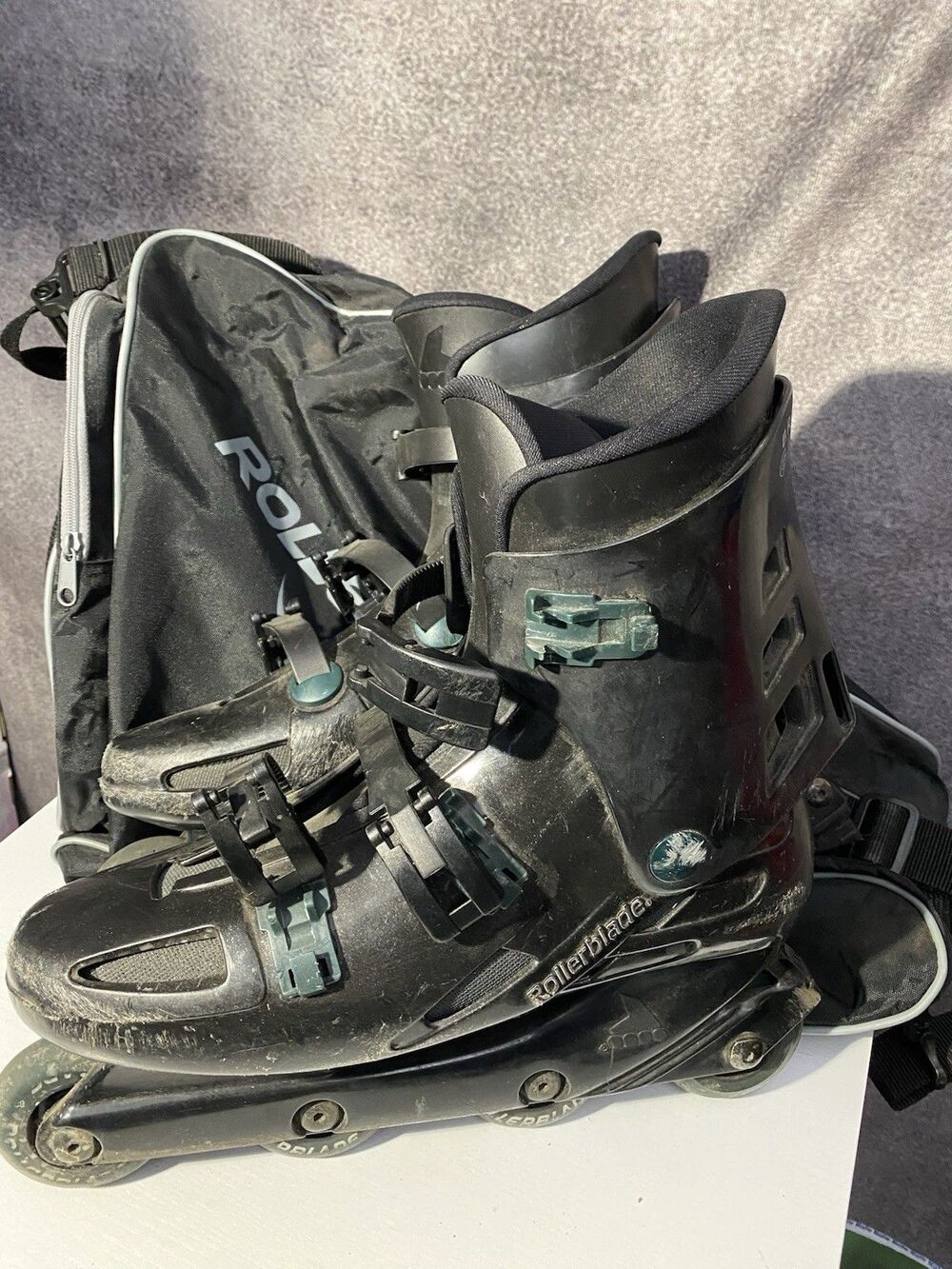 Vintage Rollerblade Bravoblade GL Inline Skates Men’s Size 9 w/ VTG Bag